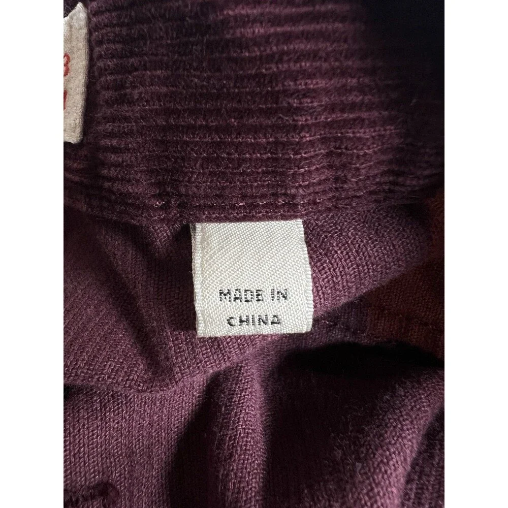 Lacoste Corduroy Jeans Mens 33x34 Slim Fit Button Fly Griotte Cherry Red